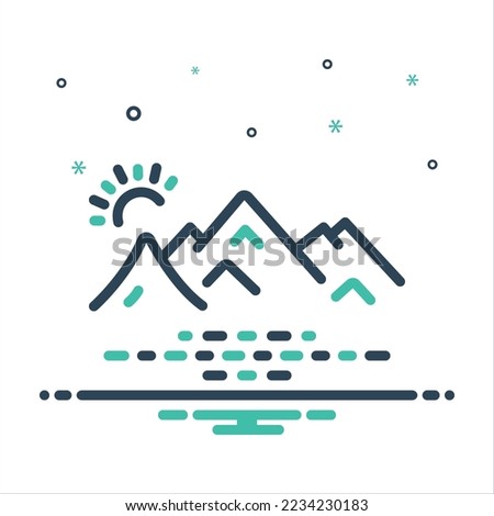 Vector colorful mix icon for alpine