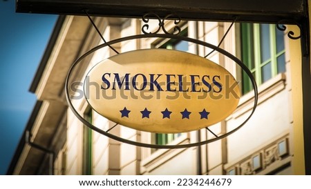 Street Sign the Direction Way to Smokeless