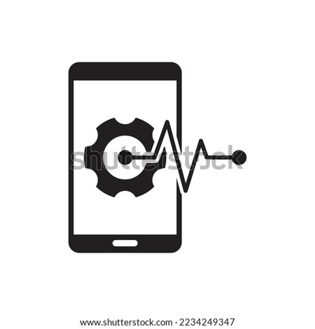 Mobile phone diagnostic icon design. isolated on white background. vector illustration Royalty-Free Stock Photo #2234249347