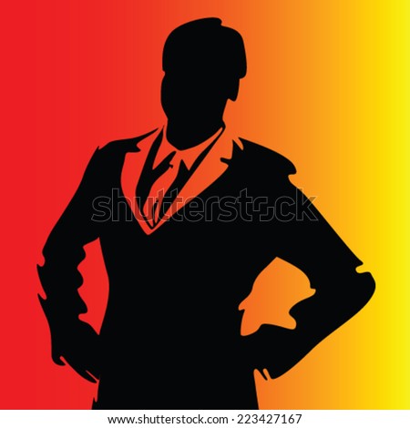 man in suit posing vector silhouette