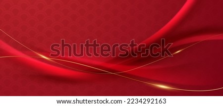 Chinese style red wave pattern background design luxury vector illustration