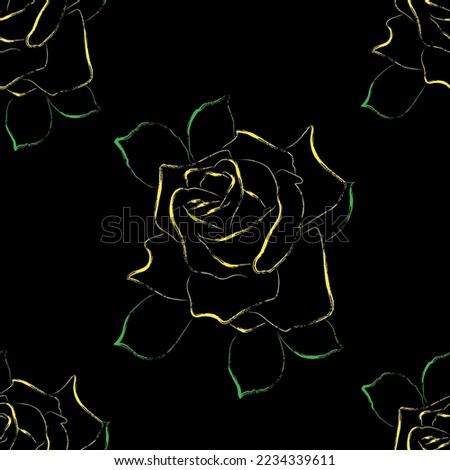 Seamless pattern of rose as wallpaper, illustration, fabric, floral vector.