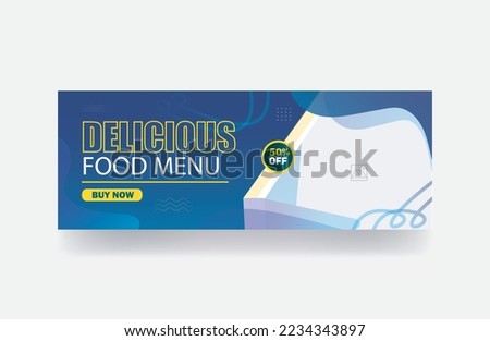 Food menu and restaurant banner social media post facebook cover or pizza banner template