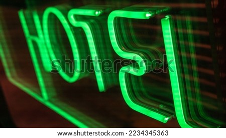 abstract green neon words photo background