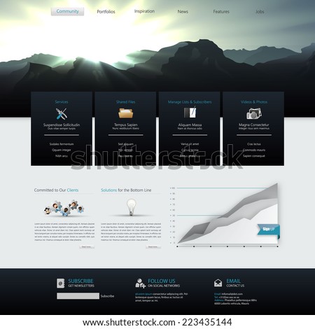Vector Website Template Design Eps 10 Royalty-Free Stock Photo #223435144