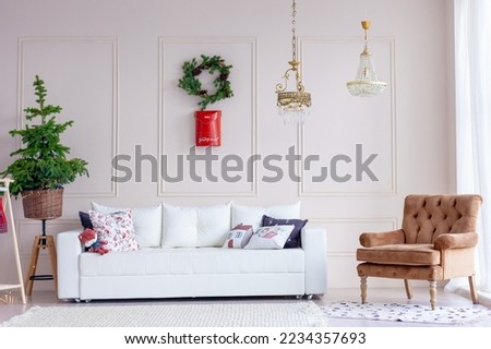 house with christmas decor in vintage style