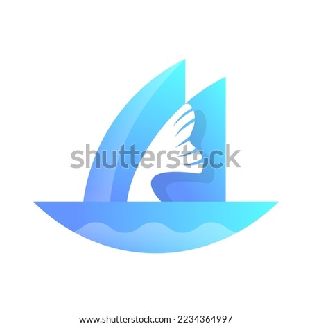 Boat,Fishing,icon logo modern vector style