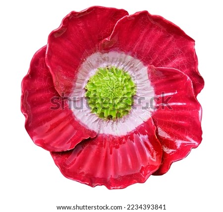 Beautiful red ceramic flower replicas. Released for picture montages. (Poppy flower).