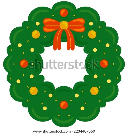 christmas circle tree in vector illustration