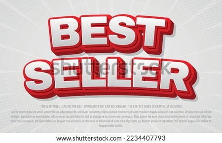 Best seller editable text effect template with 3d style use for logo and business brand Royalty-Free Stock Photo #2234407793