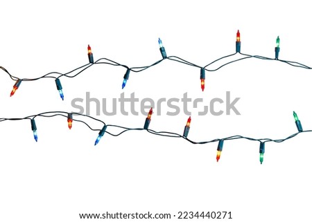 String of Christmas lights isolated on white background With clipping path
