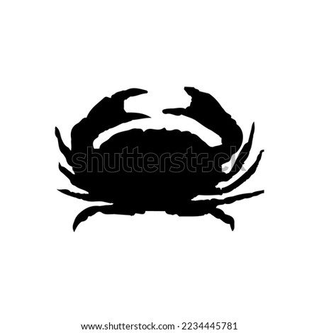 Crab icon. Simple style sea products big sale poster background symbol. Crab brand logo design element. Crab t-shirt printing. vector for sticker.