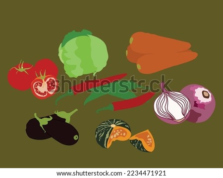 Winter vegetables vector avatar art. This is an editable and printable eps file.You can change color and size with this vector eps file.