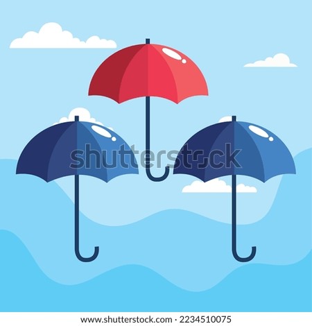 unique concept umbrellas group icons