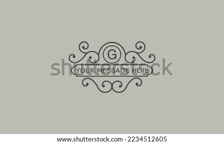 Creative logo design template and initial G. Vector illustration, elegant monogram with place for text