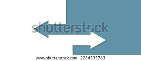 choice with two arrows, blue and white vector concep. Flat illustration. Royalty-Free Stock Photo #2234535763