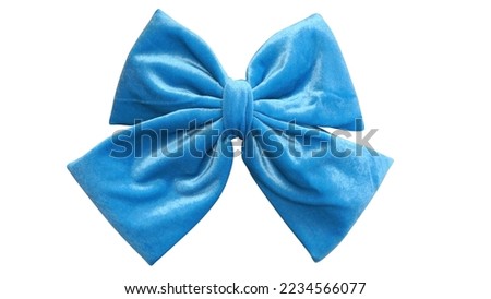 Bow hair with tails in beautiful color made out of velvet fabric, so elegant and fashionable. This hair bow is a hair clip accessory for girls and women. Royalty-Free Stock Photo #2234566077