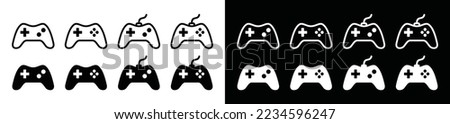 Game console icon vector. Video game controller sign symbol. Simple gamepad flat and outline icon for apps and websites, vector illustration Royalty-Free Stock Photo #2234596247
