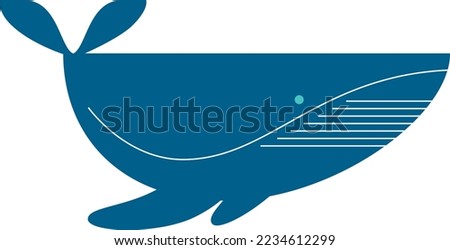 cute sea blue whale illustration 