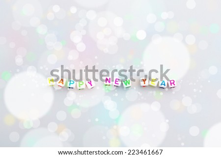 Happy New Year made of acrylic letter bead
