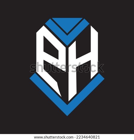 PH letter logo design on black background. PH creative initials letter logo concept. PH letter design.	
