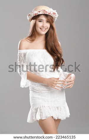 Asian Woman Posing In Strapless Tube Top Slim Royalty Free Stock Photo Avopix Com