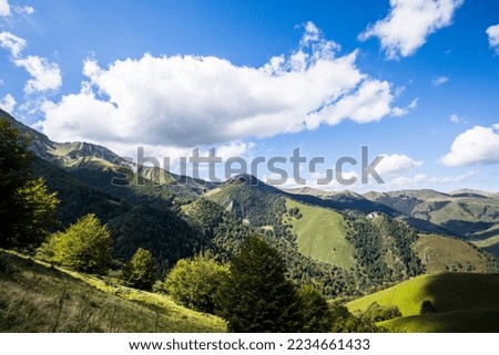 Summer landscape in the mountains of Navarra, Pyrenees, northern Spain