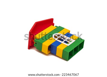 Toy house isolated on white background 