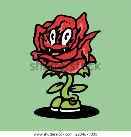 vector illustration flower rose. Can be used as Logo, Brands, Mascots, tshirt, sticker,patch and Tattoo design.