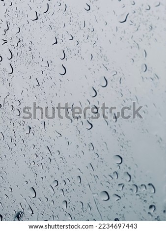 Rain drops on window glasses.