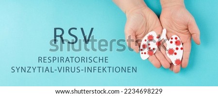 RSV, respiratory syncytial virus in german language, human orthopneumovirus, contagious child disease of the lung  Royalty-Free Stock Photo #2234698229