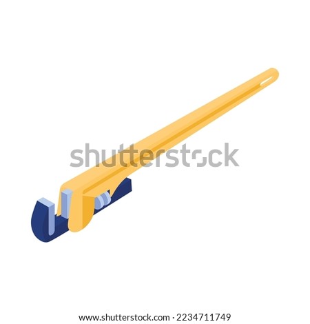 Isometric plumber composition with plumbing image isolated on white background 3d vector illustration