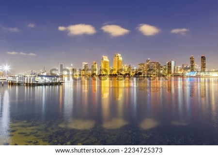 Downtown San Diego skyline with waterfront travel in California in the United States