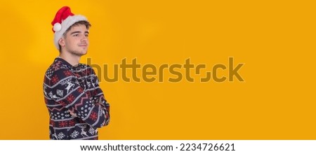 boy in christmas clothes and santa claus isolated on background