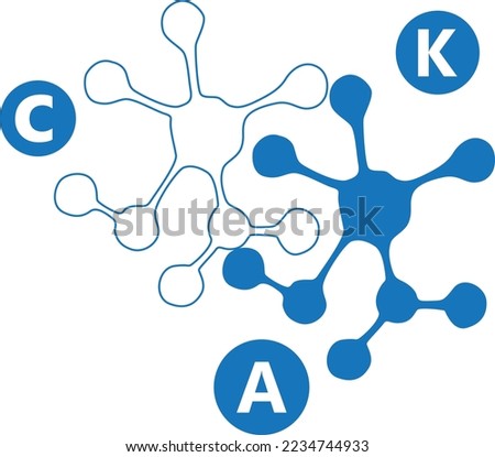 Probiotics or vitamins icon, pharmaceutical symbol blue vector