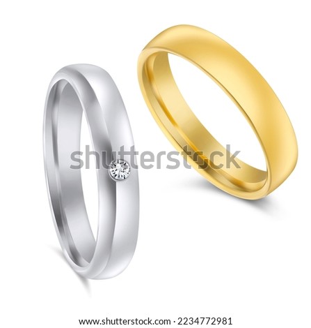set of engagement rings isolated on white background edited pictures for advert