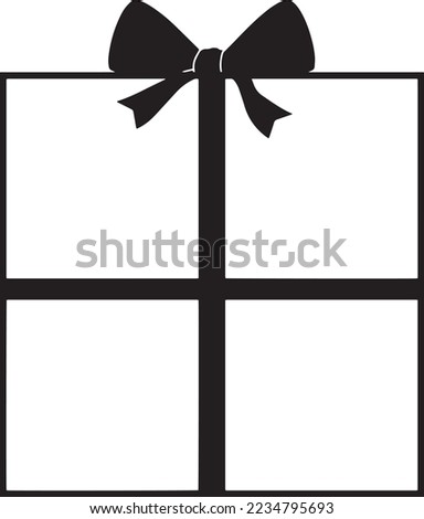 Gift box with ribbon line icon, outline vector sign, linear style pictogram isolated on white. Symbol, logo illustration. Editable move