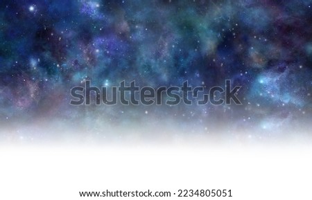 Celestial deep space starry night background - dark blue heavenly night sky fading into white background ideal for astrology astronomy spiritual space travel sci fi theme
