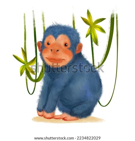 
monkey for child, illustration isolated on white  
