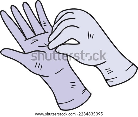 Hand Drawn medical gloves illustration isolated on background