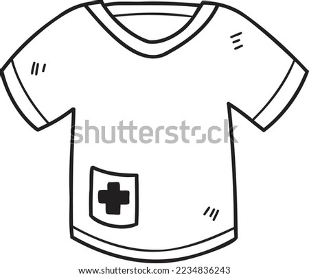 Hand Drawn doctor uniform shirt illustration isolated on background