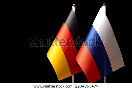 Germany Russia relations concept with the two countries flags close together
