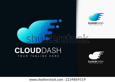 Cloud dash logo design with gradient