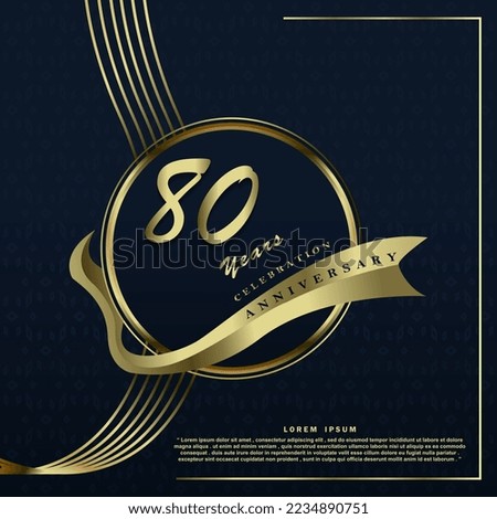 80 years anniversary celebration 3d vector template design illustration