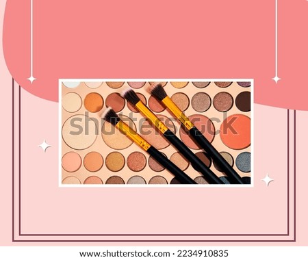 Photo of a makeup case and brushes.