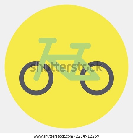 Icon bicycle. Transportation elements. Icons in color mate style. Good for prints, posters, logo, sign, advertisement, etc.