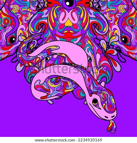 snake illustration in colorful abstract style. snake illustration for any purpose