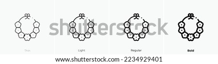 flower icon. Thin, Light Regular And Bold style design isolated on white background