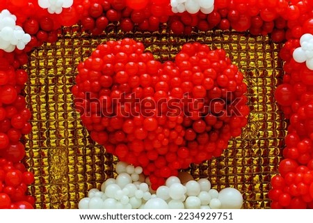 Red heart shaped balloons for Valentine's Day
