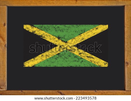 Jamaica flag on a blackboard